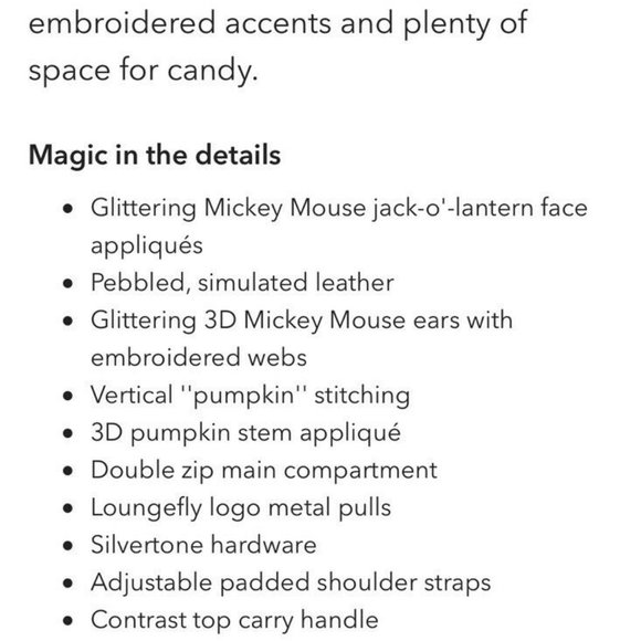 Disney Loungefly MickeyJack-O’-Lantern Backpack